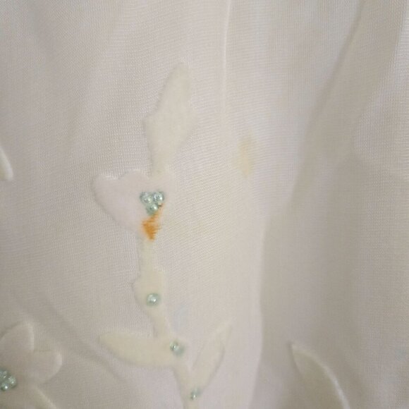 Coldwater Creek Flocked Beaded Vintage Unique Lined Silk Blend Jacket Size L - Picture 6 of 6